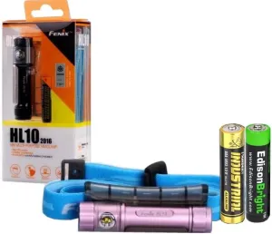 Fenix HL10 70 Lumen LED removable light Headlamp with Three EdisonBright AAA Alkaline batteries … (Lilac)