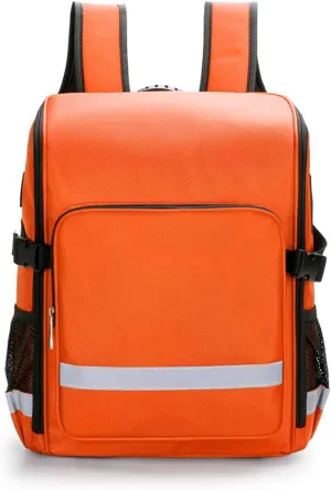 First Aid Backpack Emergency Trauma Bag with Detachable Dividers – Portable Medical Supply Kit for EMT, Nurses, Tactical Medics, Home & Outdoor Use (Orange, 25L)