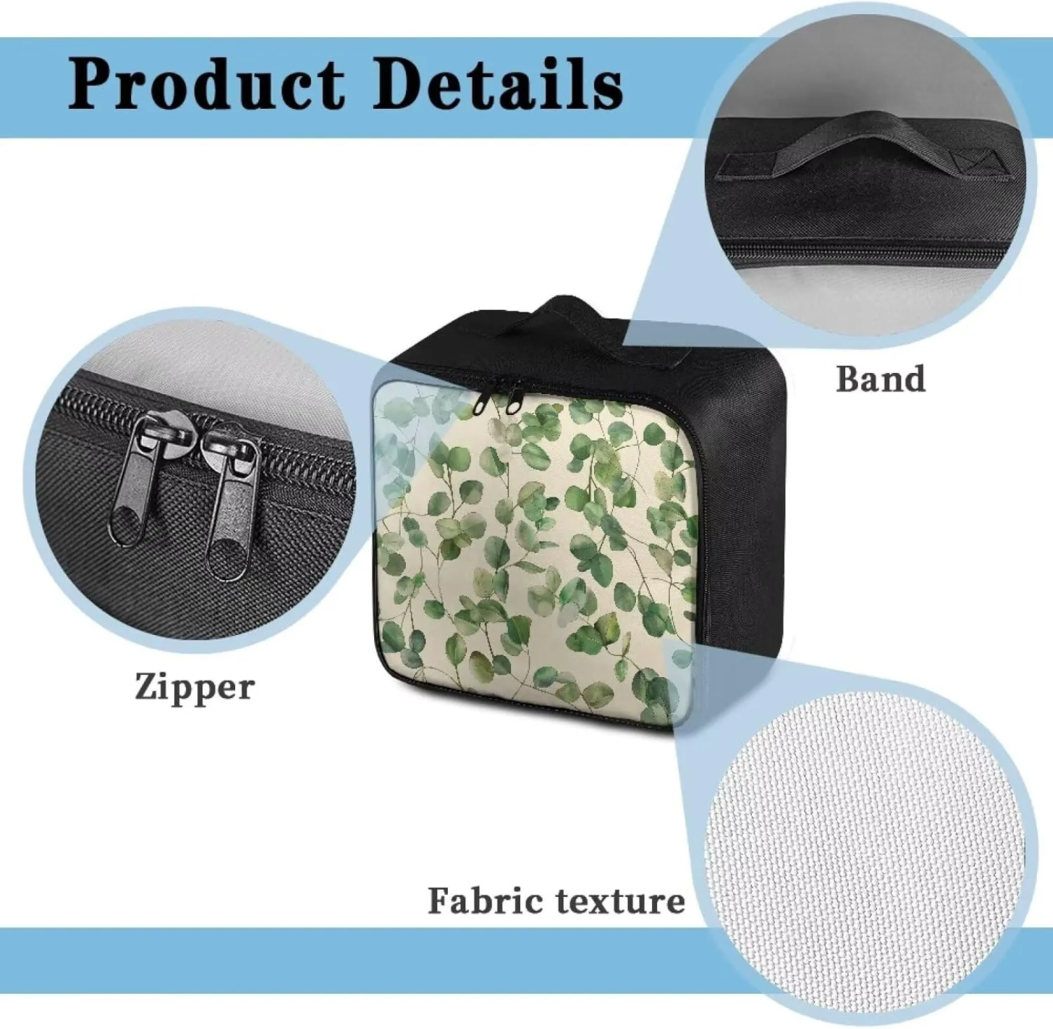 First Aid Bag Empty Medium Green Leaves Travel First Aid Pouch Empty Portable Travel Medicine Pouch Zipper Medical Supplies Organizer Bag for Camping Hiking Home Travel