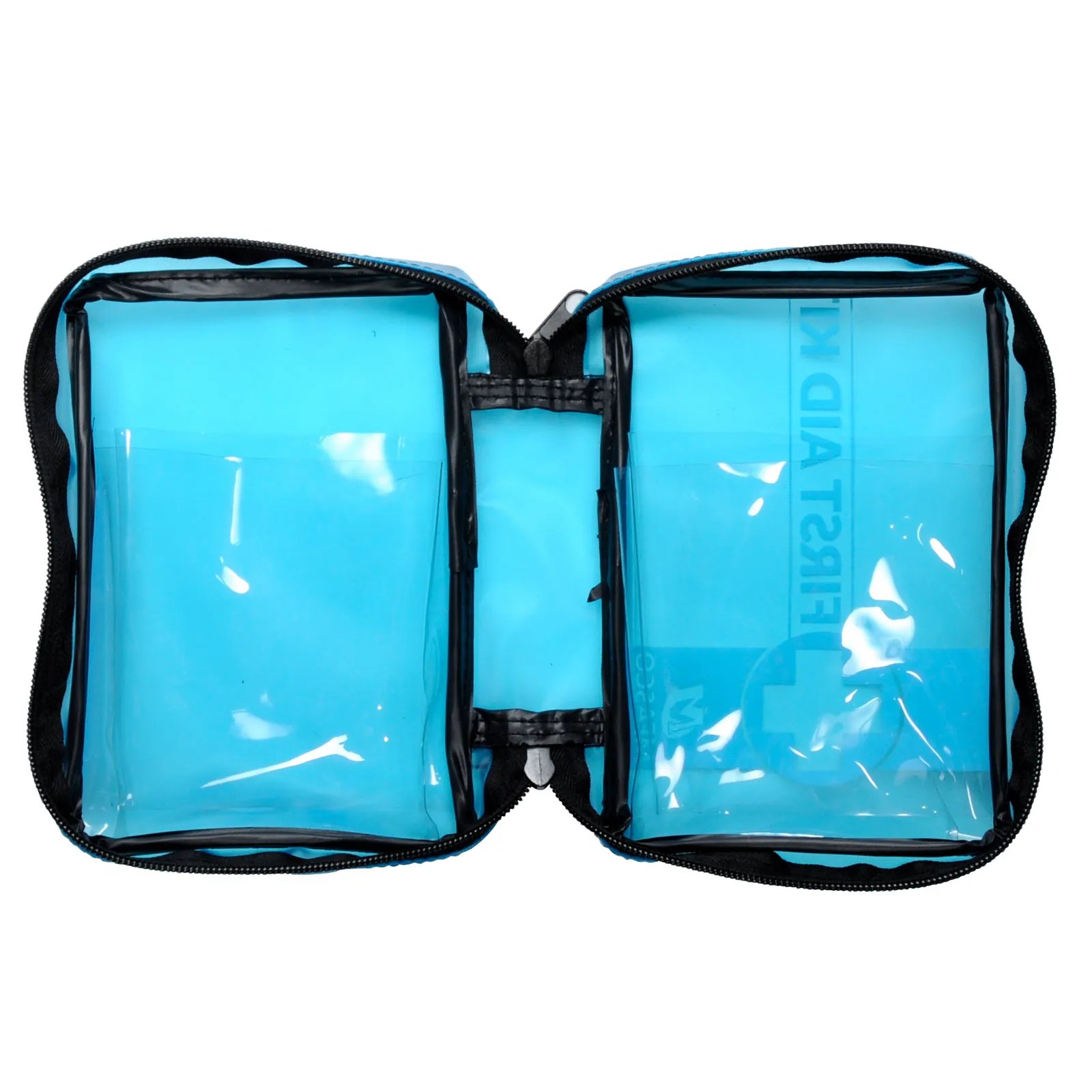 First Aid Bag Empty Transparent Blue MFASCO