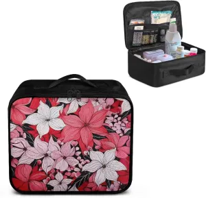 First Aid Bag Empty Tropical Flower Travel Medicine Kit Bag Zipper First Aid Pouches Empty Medium Emergency Trauma Kit Organizer Bag for Hiking, Camping, Car, Travel, Home and Outdoor
