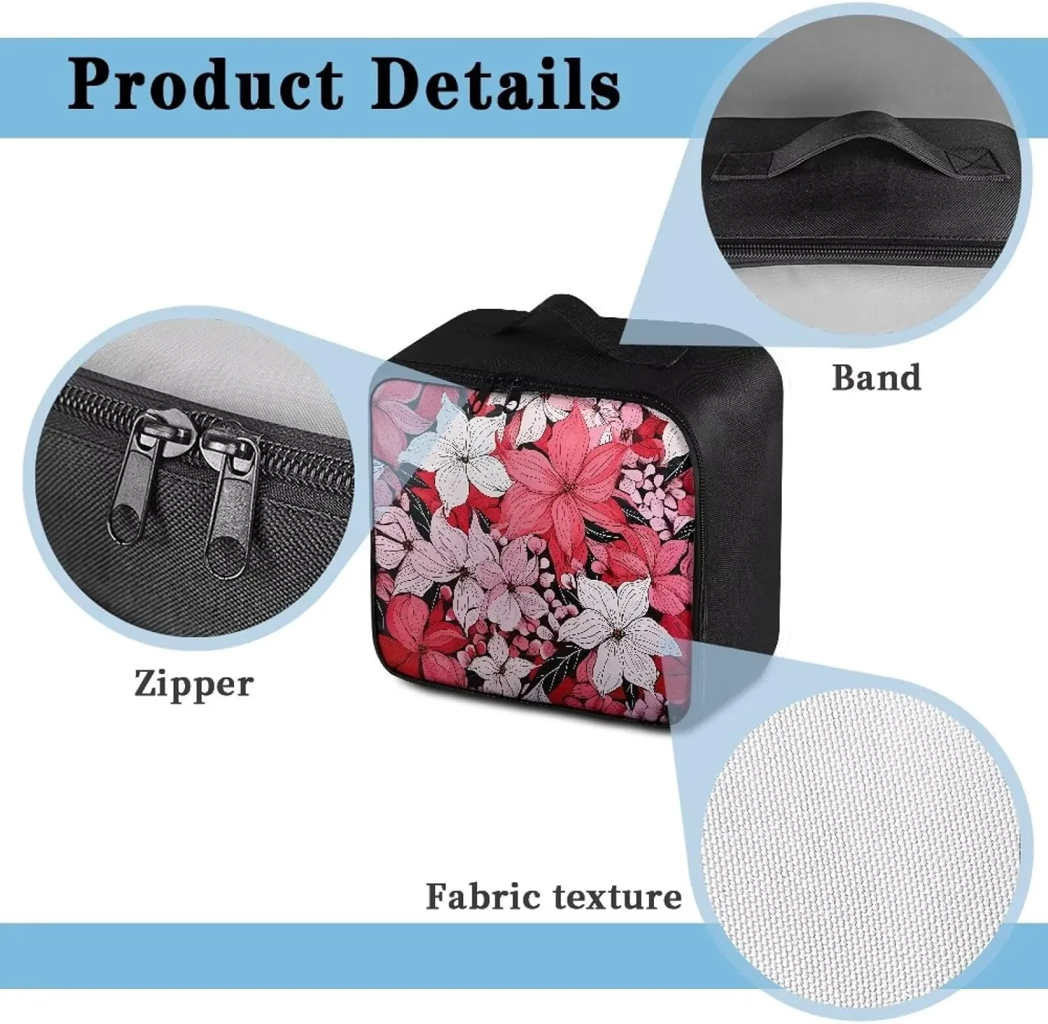 First Aid Bag Empty Tropical Flower Travel Medicine Kit Bag Zipper First Aid Pouches Empty Medium Emergency Trauma Kit Organizer Bag for Hiking, Camping, Car, Travel, Home and Outdoor