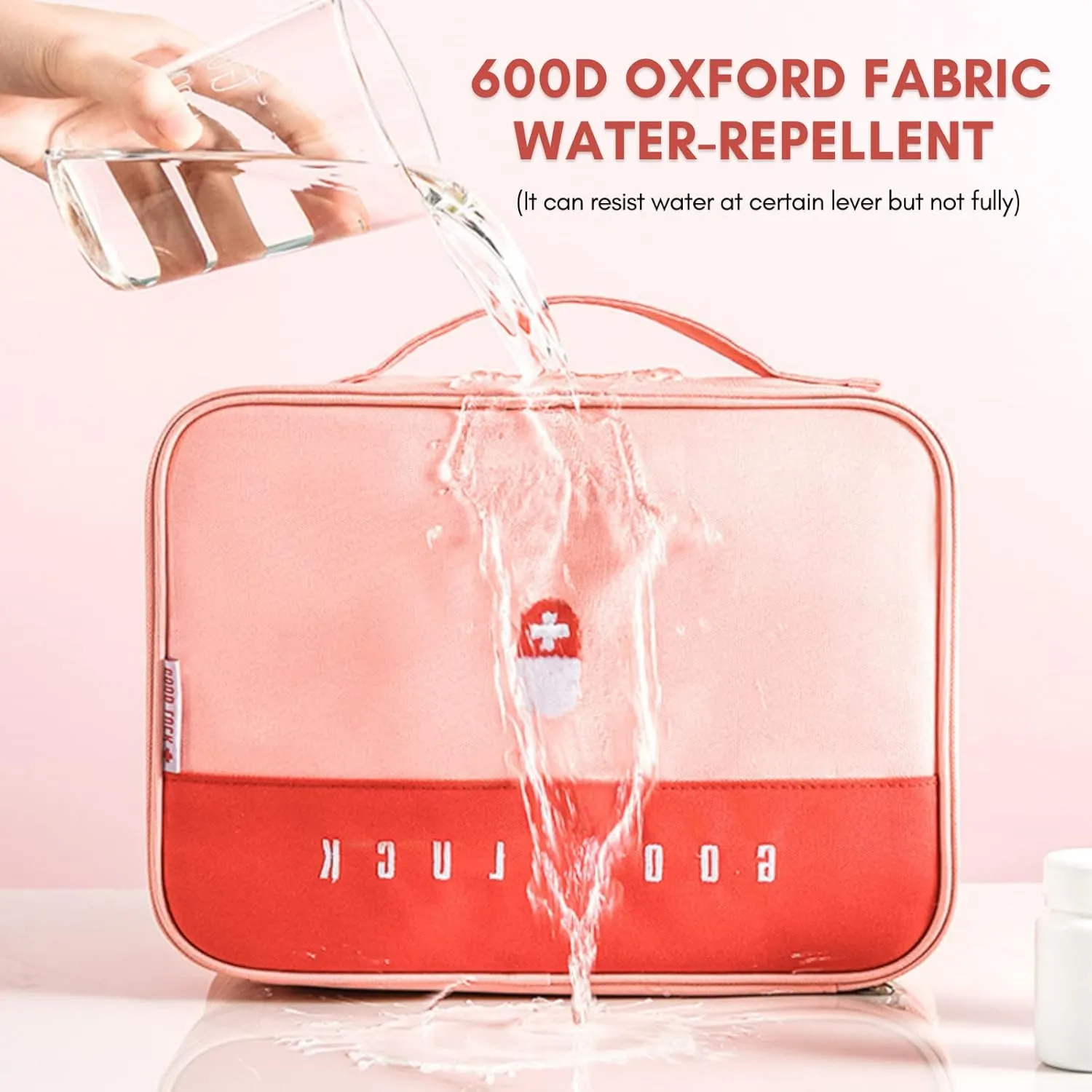 First Aid Bag Empty, Waterproof Emergency Medic Trauma Bag, Medicine Bag For Traveling ,Home Hiking Camping Car Office(Large,Grey)