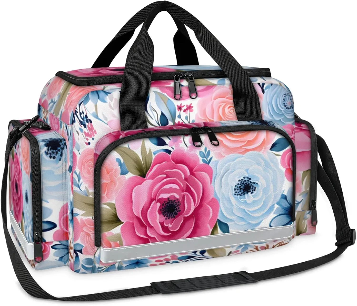 First Aid Bags Empty, Cartoon Florals Emergency Bag First Aid Kit Multiple Compartment Kit Carrier On Call Trauma Bag For Paramedics Emergency Medical Supplies Kit