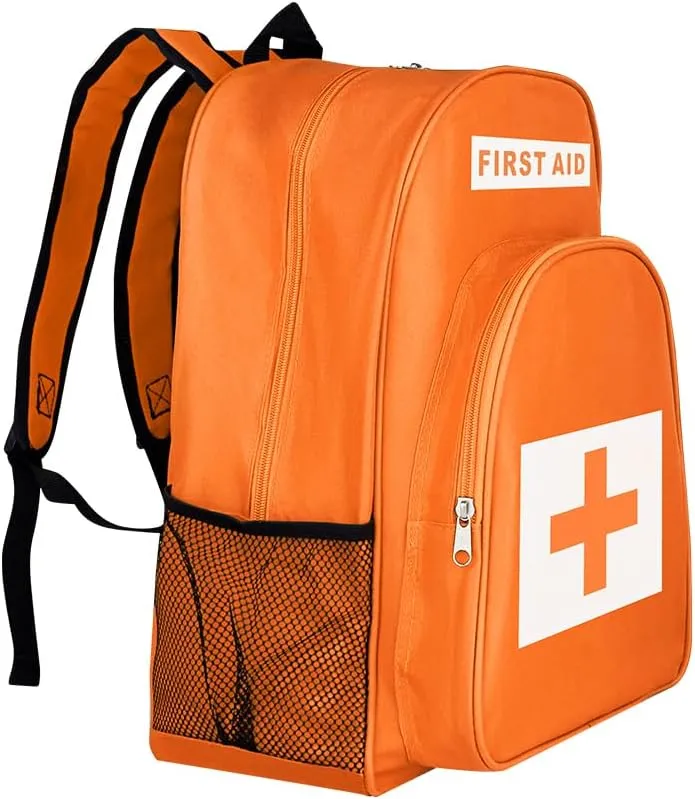 First Aid Bags Empty First Aid Backpack Empty Medical Storage Bag for First Aid Kits Pack Emergency Hiking Backpacking Camping Cycling Riding Climbing Travel Car (Orange)