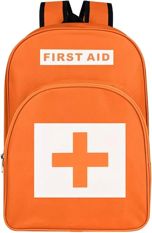 First Aid Bags Empty First Aid Backpack Empty Medical Storage Bag for First Aid Kits Pack Emergency Hiking Backpacking Camping Cycling Riding Climbing Travel Car (Orange)