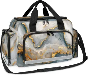 First Aid Bags Empty, Marble Blue Emergency Bag First Aid Kit Multiple Compartment Kit Carrier On Call Trauma Bag For Paramedics Emergency Medical Supplies Kit