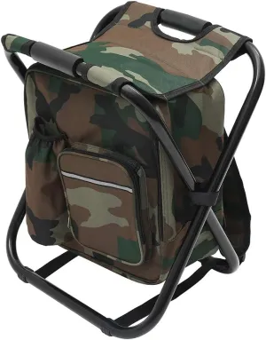 Fishing Chair Portable Camping Chair Camping Stools Insulated Cooler Bag Collapsible Camping Hunting Fishing Multifunction Chair Fishing Gear Fishing Backpack Chair w Front Pocket Bottle Pocket