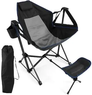 Fits for Hammock Camping Chair Portable Folding Recliner with Cup Holder&Carry Bag Size : 47"-63" x 36" x 31.5"-42"/120-160 x 91 x 80-107 cm