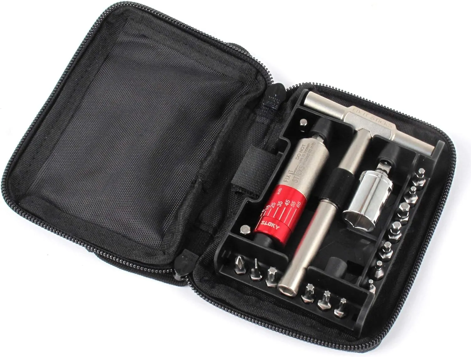Fix It Sticks Tightening  /- 10% Accurate 15-65 inch-lbs All-in-One Torque Driver Tool Kit w/T-Way Wrench Bits Socket Adapters