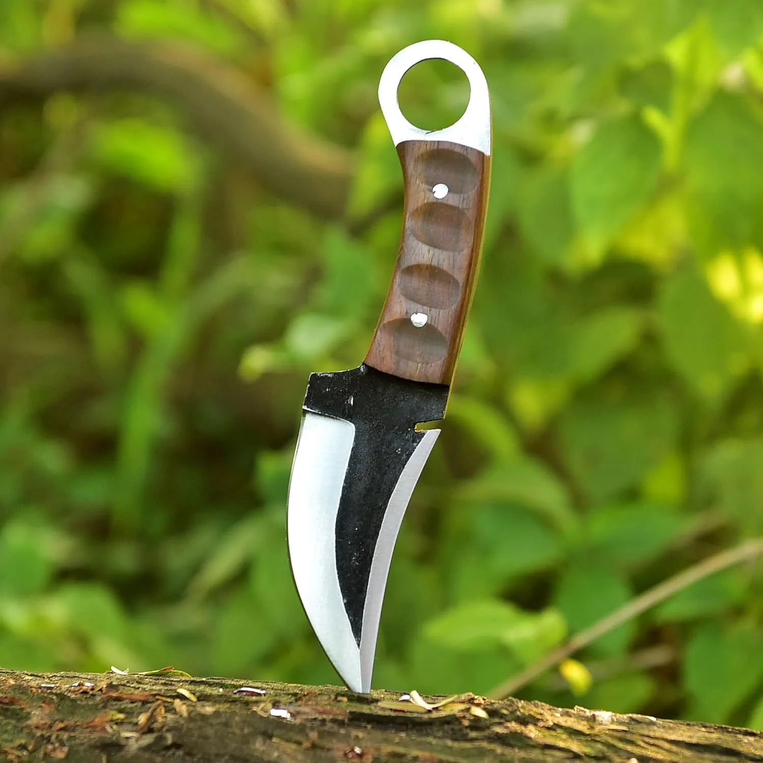 Fixed Blade Hunting Forged Tracker Knife - 8 Inches Carbon Steel Razor Sharp Blade Full Tang Bushcraft Knives with Premium Leather Belt Sheath. Used For Hunting Outdoor Camping, Hiking, Skining Knife.