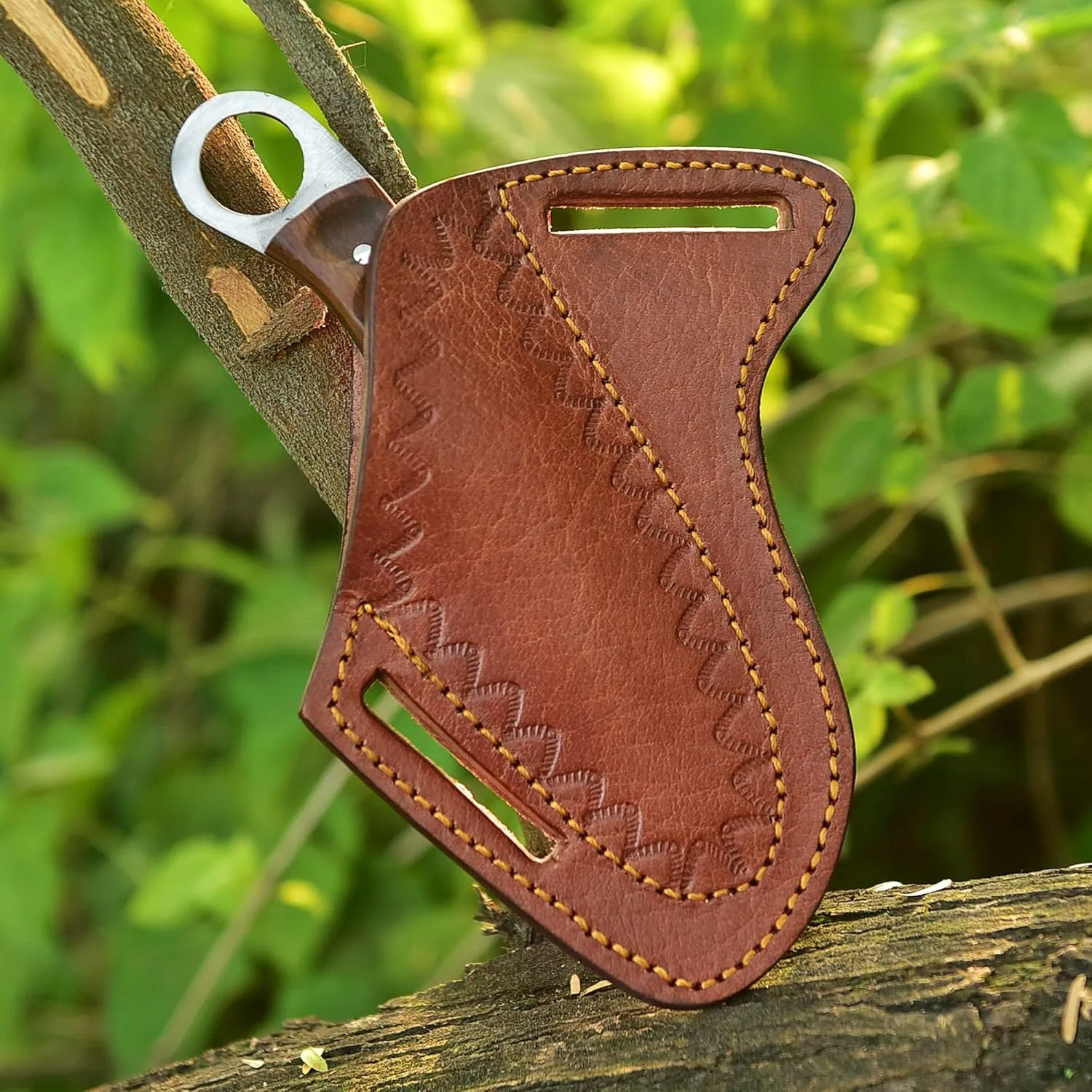 Fixed Blade Hunting Forged Tracker Knife - 8 Inches Carbon Steel Razor Sharp Blade Full Tang Bushcraft Knives with Premium Leather Belt Sheath. Used For Hunting Outdoor Camping, Hiking, Skining Knife.