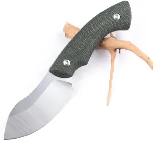 fixed blade knife, 2.95 "14C28N steel blade flax handle, multi-purpose knife, with black Kydex sheath and used for camping, hiking and hunting