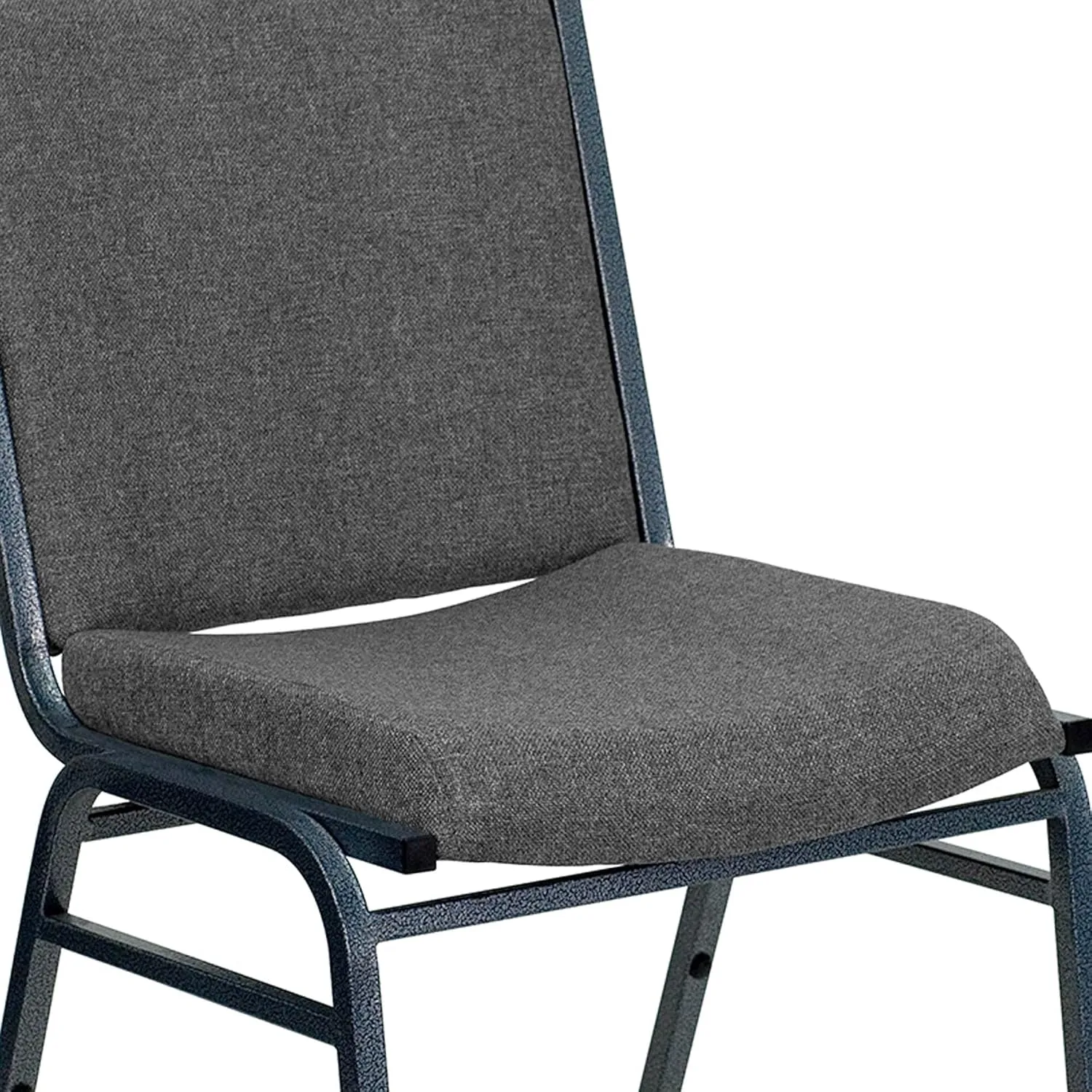 Flash Furniture HERCULES Series Heavy Duty Gray Fabric Stack Chair with Ganging Bracket