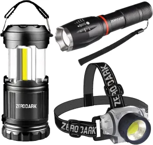 Flashlights Headlamp Lantern 3-Piece Set, Flashlight   Head Lamp   Camping Lantern Battery Powered LED High Lumens Camping Lights flashlights for Emergencies