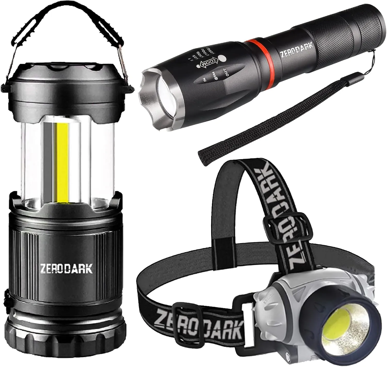 Flashlights Headlamp Lantern 3-Piece Set, Flashlight   Head Lamp   Camping Lantern Battery Powered LED High Lumens Camping Lights flashlights for Emergencies