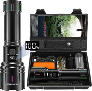 Flashlights LED High Lumens Rechargeable, 2000 Lumens XHM90.2 Super Bright Flashlight, Flash Light Battery Powered, Powerful Handheld Flashlight with Holster for Home Emergency Hiking Gift