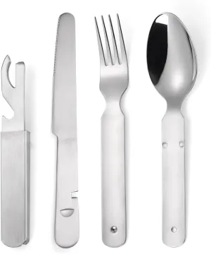 Flatware Silverware Set, 4/16/24/32/40/48 Pieces Stainless Steel Outdoor Tableware Set Travel Portable Foldable Combination Table Knife, Fork And Spoon Multi-function Bottle Opener, Tableware