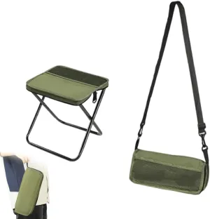 Foldable Backpack Stool, Portable Camping Stool & Collapsible Chair for Fishing, Lightweight Outdoor Seat with Adjustable Strap, 250lb Capacity for Fishing Travel Picnics Hiking BBQ