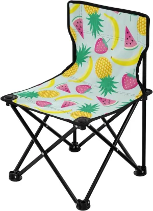 Foldable Bananas Pineapples Camp Chairs for Adults Lightweight Backpack Chairs for Adults Carry Bag Included Hiking Chairs Backpacking Ultralight for Camping Sports