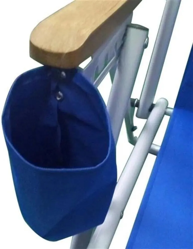 Foldable Beach Chair, Portable Camping Chairs with Straps,Backpack Beach Chairs for Adults with Headrest, Cup Holder & Wooden Armrests,Position Adjustable (Blue-1 Pack)
