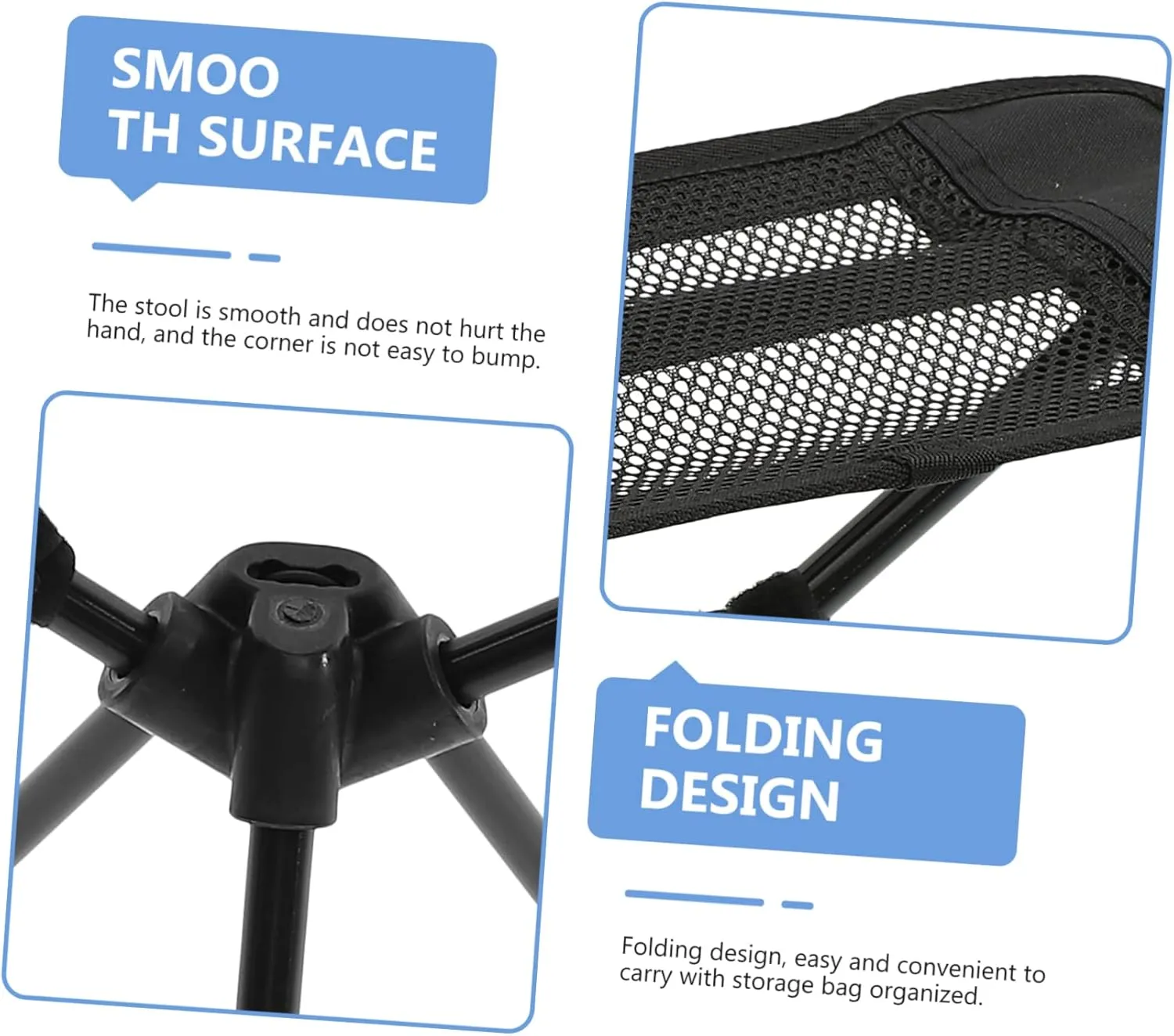 Foldable Stool Outdoor Portable Camping Chair Oversized Easy to Carry Stable