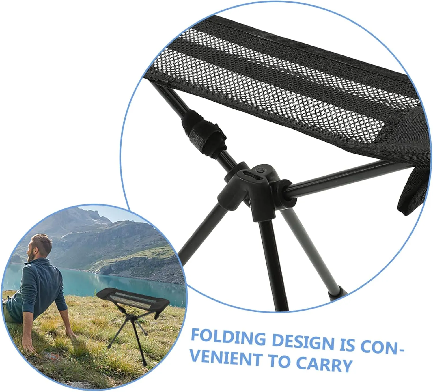 Foldable Stool Outdoor Portable Camping Chair Oversized Easy to Carry Stable