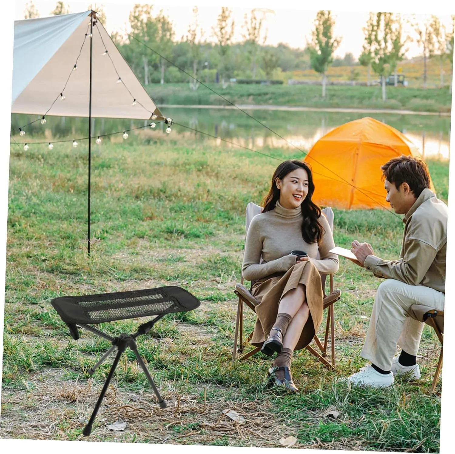 Foldable Stool Outdoor Portable Camping Chair Oversized Easy to Carry Stable