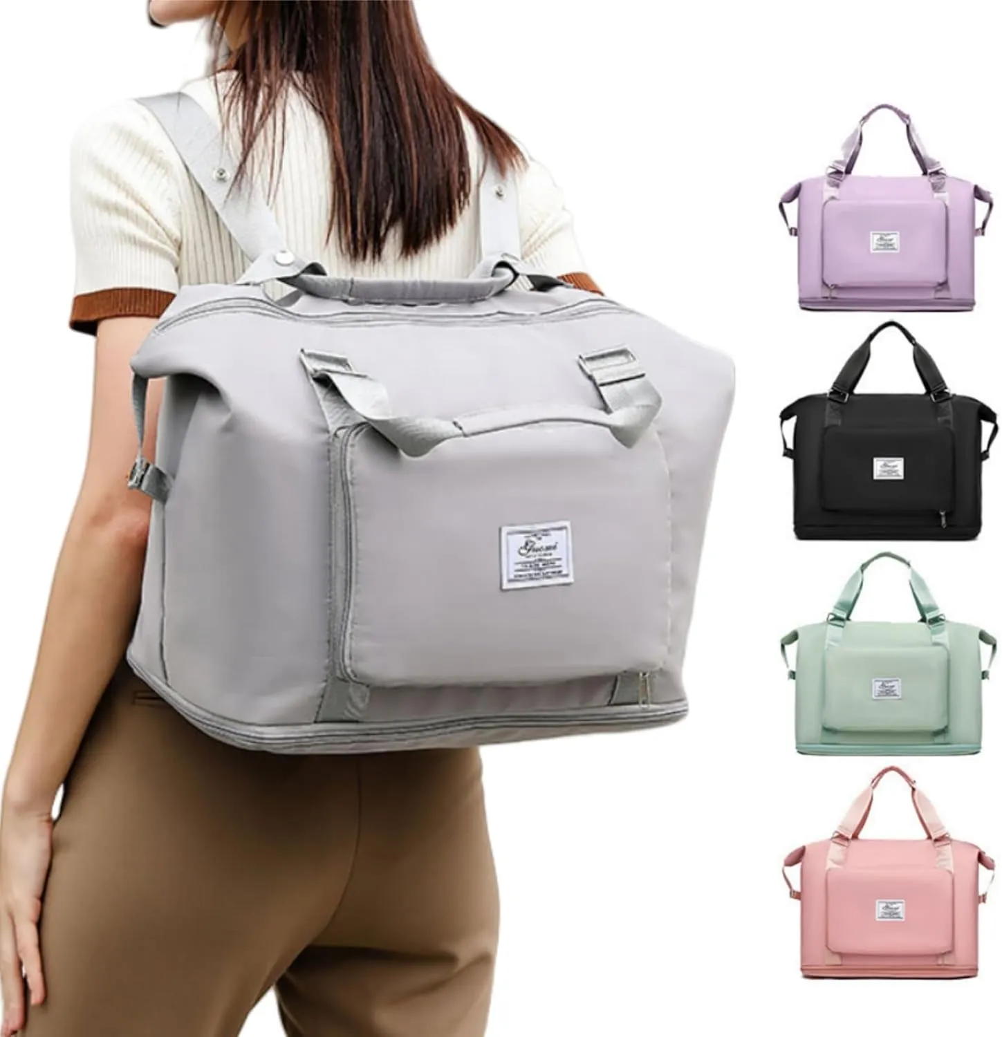 Foldable Travel Backpack with Dry-Wet Separation, Large Capacity, Expandable Base & Multi-Way Carry for Short Trips & Fitness (Green)