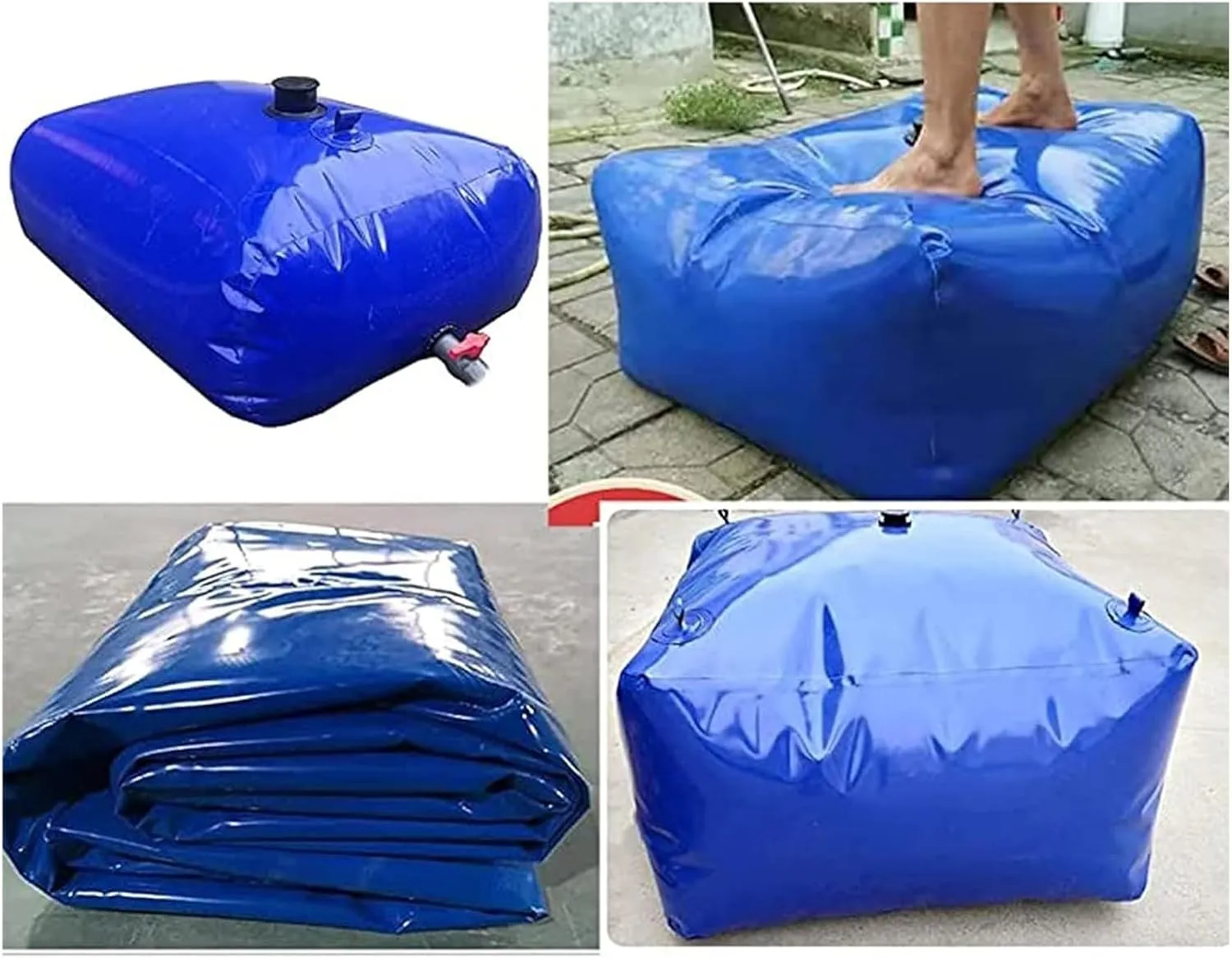 Foldable Water Jerry Can Collapsible Water Container, Portable PVC Water Storage Bag, Pressure Resistant Software Water Tank Agriculture Drought Resistance, Customizable