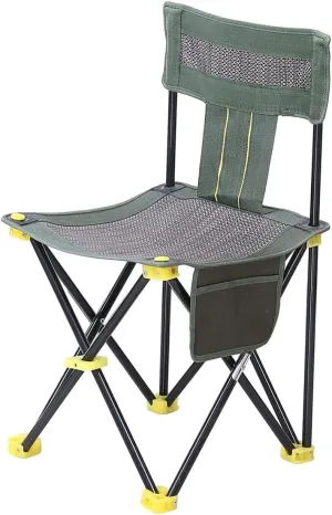 Folding Camping Breathable Outdoor Mesh Chair Portable Beach Fishing Chair Folding Chair Stool with Side Pocket Portable Storage Chairs Foldable(33 * 33cm)