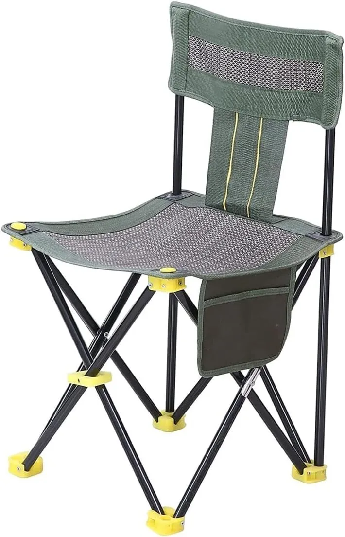 Folding Camping Breathable Outdoor Mesh Chair Portable Beach Fishing Chair Folding Chair Stool with Side Pocket Portable Storage Chairs Foldable(33 * 33cm)