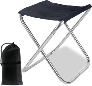 Folding Chair Outdoor Aluminium Alloy Portable Folding Picnic Camping Stool(Gray)