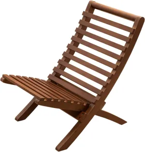 Folding Chairs for Outside, Portable Storage Ergonomic Bamboo Lawn Chair for Camping, Fishing, Campfire, Patio & Garden, Hiking Beach Collapsible Chair for All Weather Brown