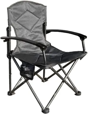 Folding Chairs Outdoor Camping Padded Deck Chair Aluminum Alloy Folding Chair Outdoor Portable Comfortable Back Armchair with Cup Holder Side Storage Bag Camping Chair