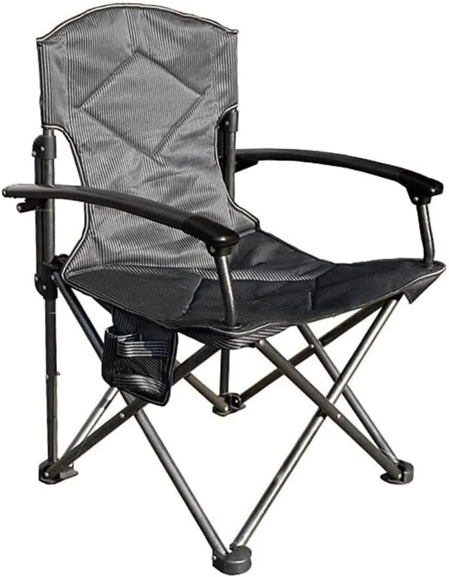 Folding Chairs Outdoor Camping Padded Deck Chair Aluminum Alloy Folding Chair Outdoor Portable Comfortable Back Armchair with Cup Holder Side Storage Bag Camping Chair
