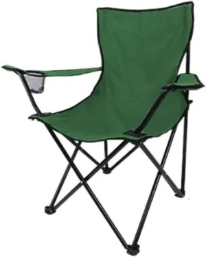 Folding Chairs Outdoor Folding Padded Deck Chair Backchair Beach Chair Fishing Chair Portable Lounge Chair Outdoor Armchair with Cup Holder Hiking Lawn Beach