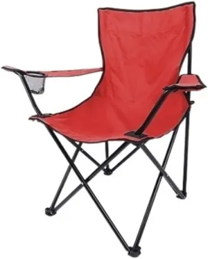 Folding Chairs Outdoor Folding Padded Deck Chair Backchair Beach Chair Fishing Chair Portable Lounge Chair Outdoor Armchair with Cup Holder Hiking Lawn Beach