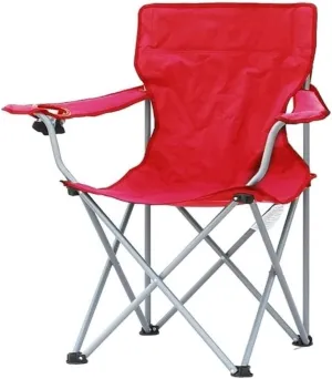 Folding Chairs Padded Camping Chairs Outdoor Folding Armchair with Cup Holder Beach Fishing Chair Portable Leisure High Backrest Chair Portable Camping Chair(Color:Red)