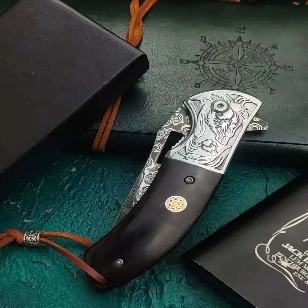 Folding Courteous Steel Damascus Knife Privacy-focused