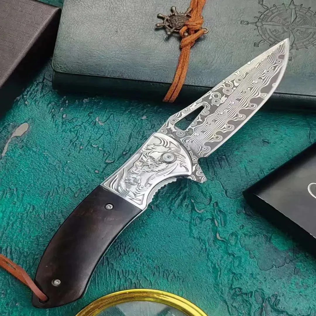 Folding Courteous Steel Damascus Knife Privacy-focused