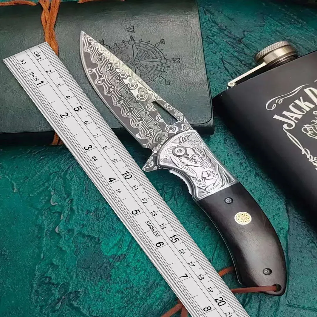 Folding Courteous Steel Damascus Knife Privacy-focused