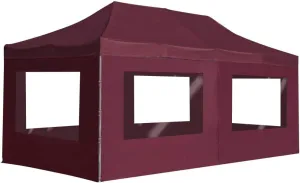 Folding Party Tent with Walls and Windows, Aluminum Frame, Waterproof Design, Wine Red, 19.7' x 9.8'