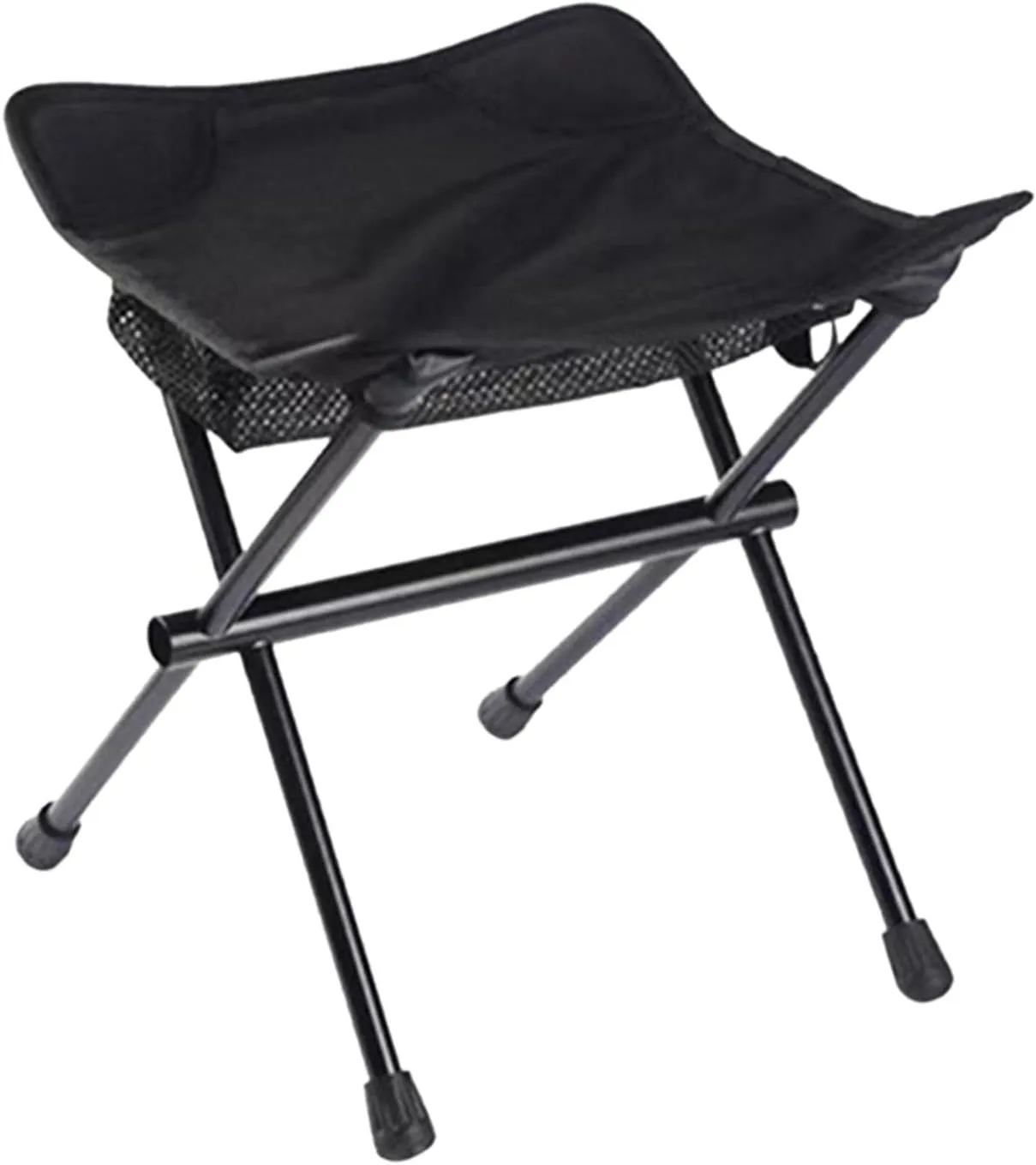 Folding Stool Aluminum Portable Collapsible Chair for Fishing Outdoor BBQ Hiking (Black)