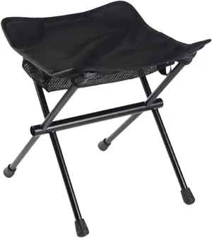 Folding Stool Aluminum Portable Collapsible Chair for Fishing Outdoor BBQ Hiking (Black)