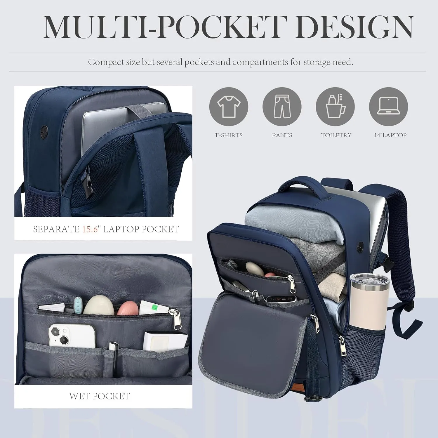 for Spirit Airlines Personal Item Bag 18x14x8 Inches Frontier Airlines Personal Item Bag Travel Backpack Carry on Flight Approved Carry on Backpack for traveling on airplane