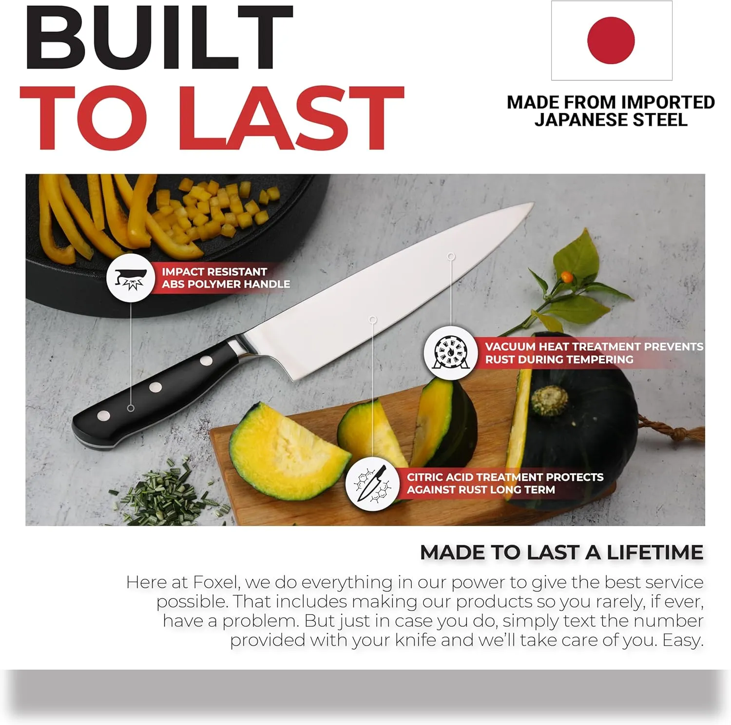 FOXEL Best 8 inch Chef Knife for Kitchen Chopping, Cooking, and Slicing - Razor Sharp VG10 Japanese High Carbon Steel Full Tang - Knife for Line Cooks With Gift Box