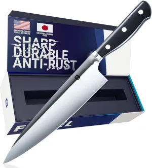 FOXEL Best 8 inch Chef Knife for Kitchen Chopping, Cooking, and Slicing - Razor Sharp VG10 Japanese High Carbon Steel Full Tang - Knife for Line Cooks With Gift Box