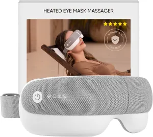 Freed Mind 3 Eye Massager & Bluetooth Heat sleep mask,Gift Set for Mom | with Suede Storage Bag | Migraine Relief,Relaxation,Bedtime Stress Relief | White noise,3D airbag kneading| smart Head Massager