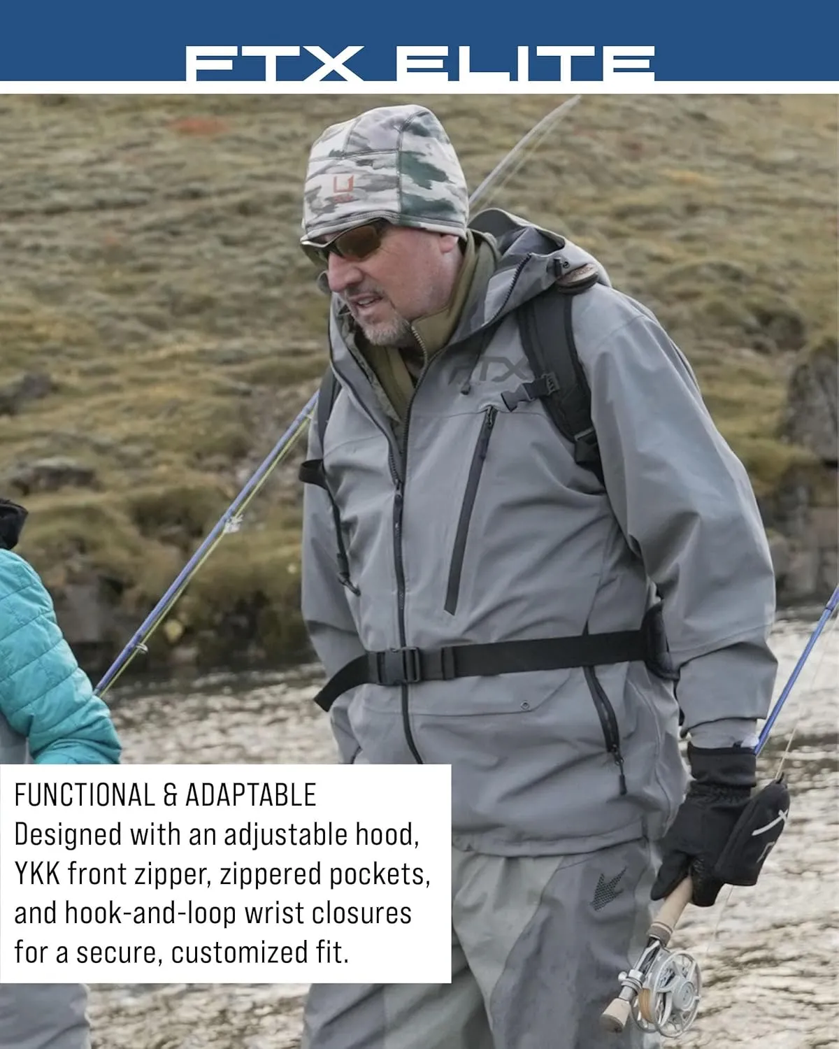 FROGG TOGGS Men's Ftx Elite Wading Waterproof, Breathable, Fishing Rain Jacket